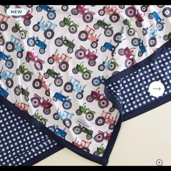 Posh Peanut Luxette Patoo Blanket Limited Edition Jonny & Blue Gingham, NWT